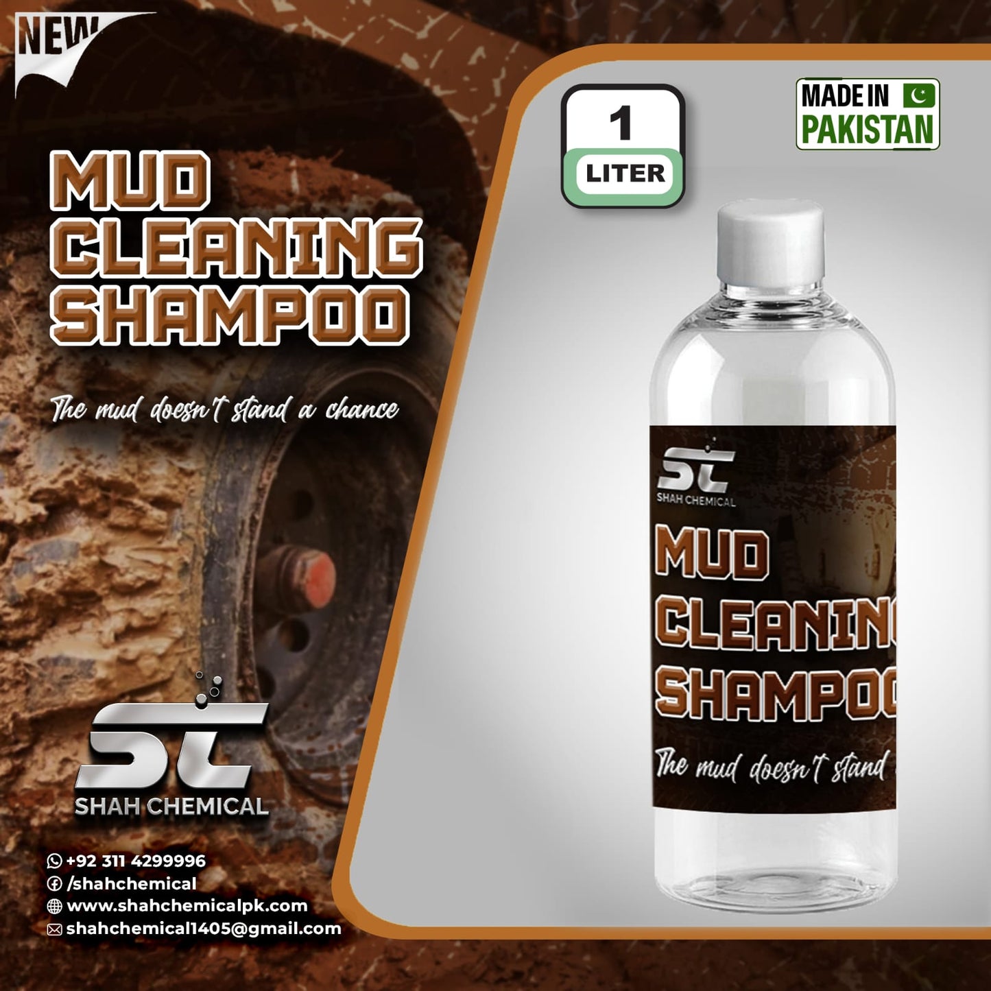 SHAH CHEMICALS Mud , Dirt Heavy Duty Car wash & wax shampoo - 1 litre SHAH CHEMICALS 