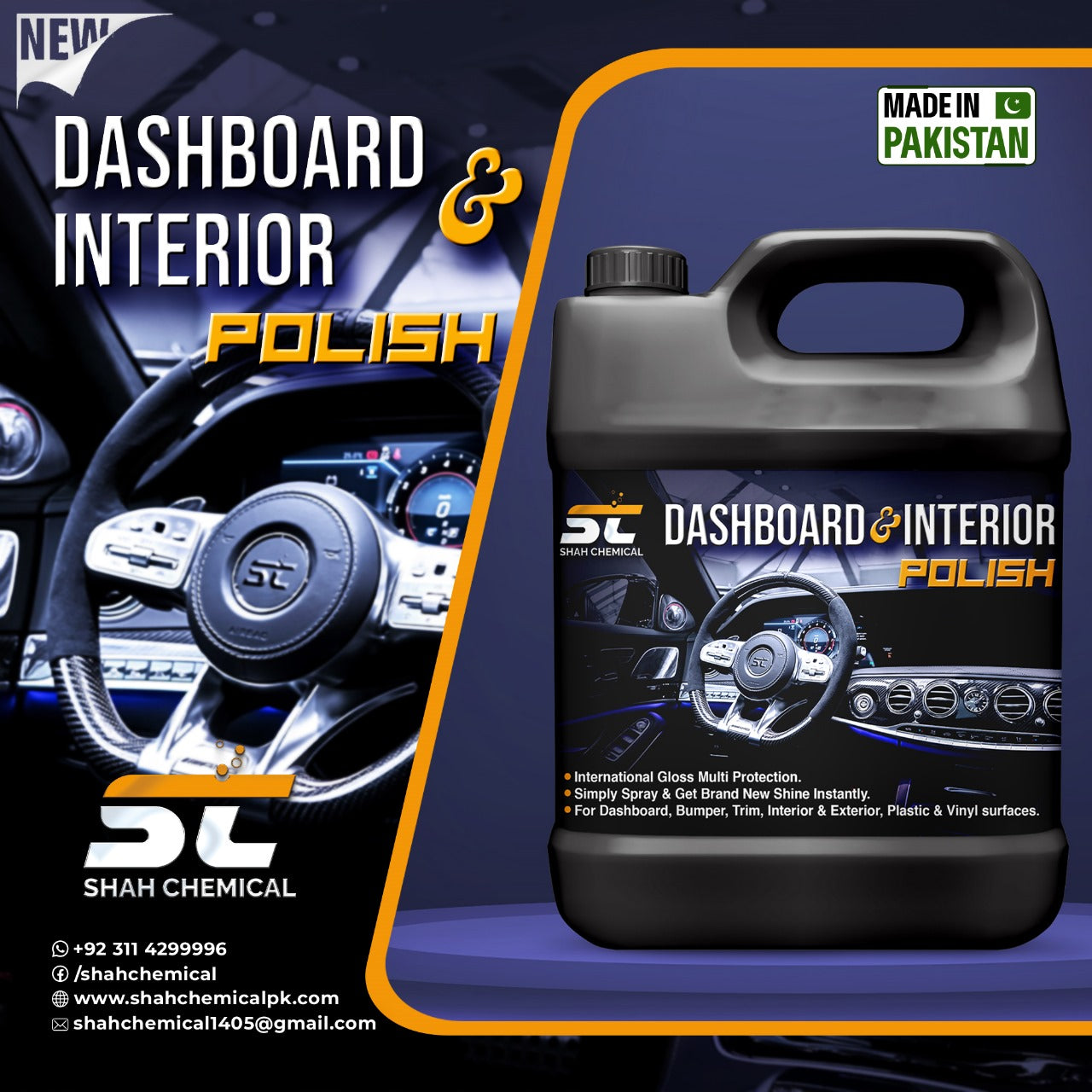 Profesional Dashboard Mat Interior Polish - 4 litre