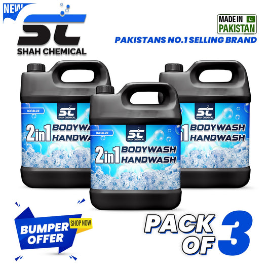 2 in 1 Bodywash and handwash ( ice blue ) pack of 3 - 4 litre