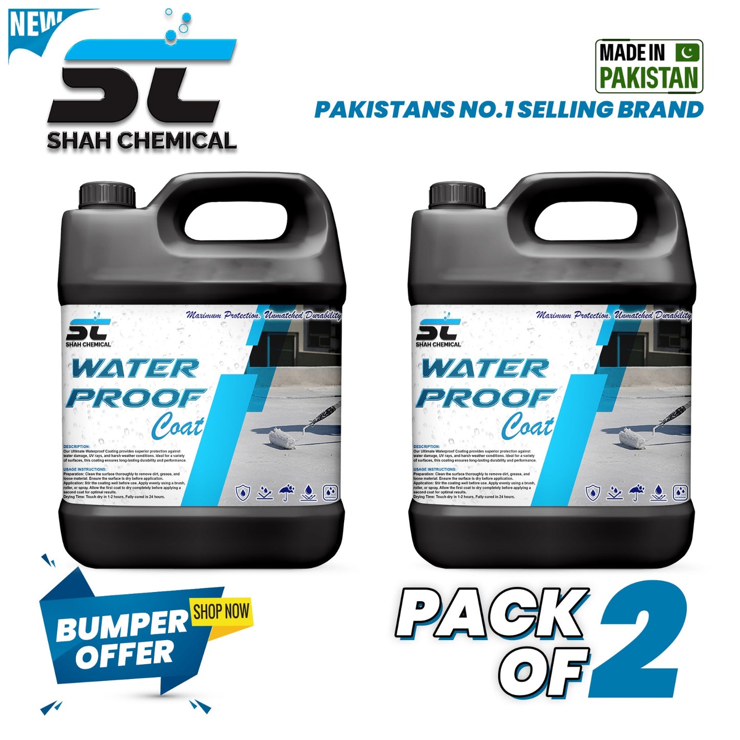 Pack Of 2 Water Proof Coat - 4 litre