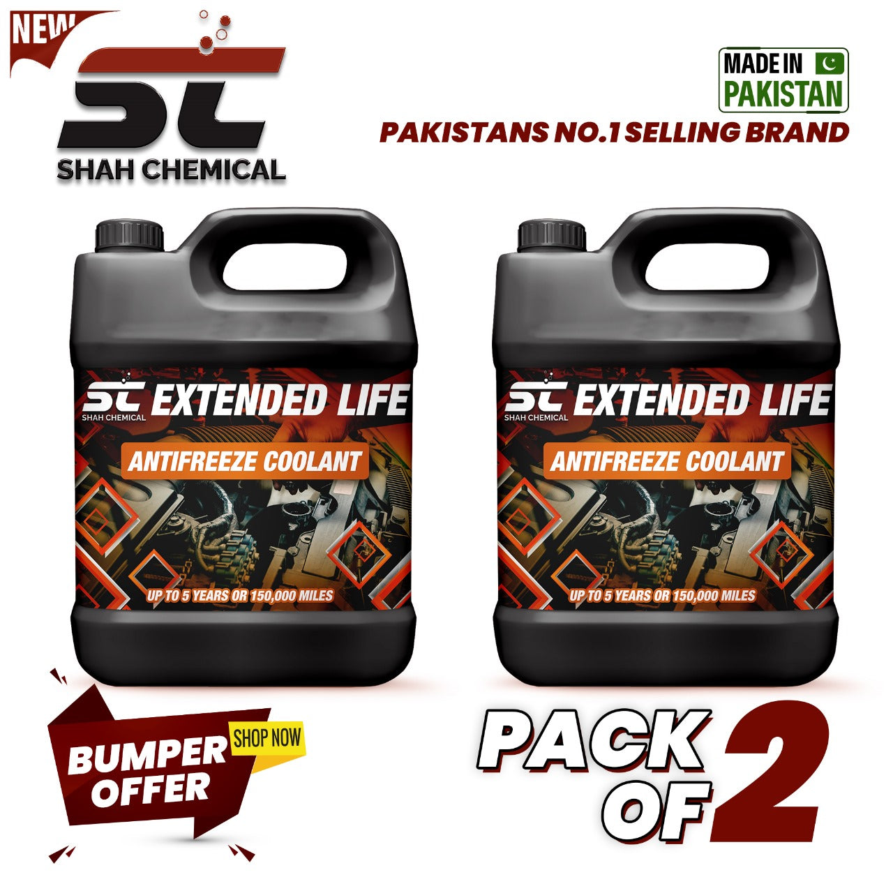 SHAH CHEMICALS Pack of 2 Anti-Rust Heavy Duty Coolant For All Vehicle - 4 litre SHAH CHEMICALS 