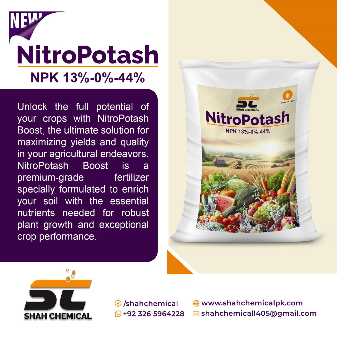 Nitro Potash ( NPK 13%-0%-44%) - 25 kg