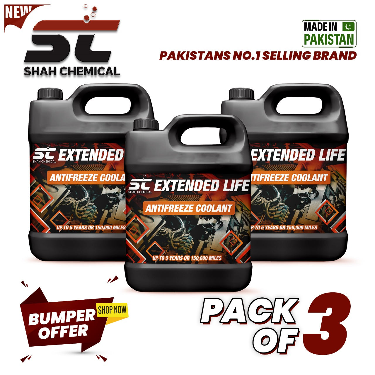 SHAH CHEMICALS Pack of 3 Anti-Rust Heavy Duty Coolant For All Vehicle - 4 litre SHAH CHEMICALS anti rust coolant antifreeze coolant antifreeze coolant test strips car coolant car coolant formulation car engine coolant coolant coolant anti rust coolant flush coolant formulation engine coolant freeze point of coolant green coolant pint coolant