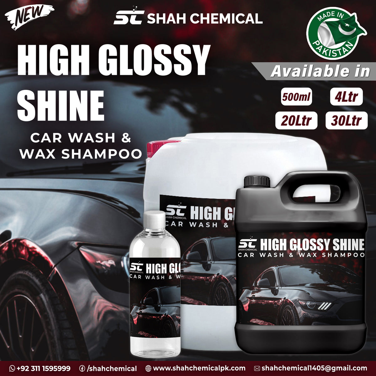 High Glossy Shine Car Wash shampoo & Wax Shampoo