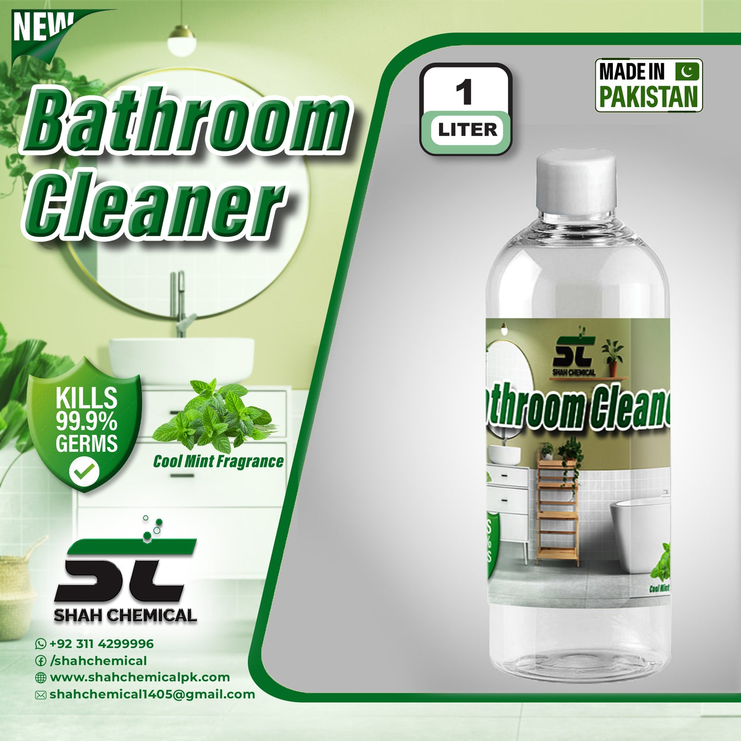 Anti-Bacterial Bathroom Cleaner Cool Mint Fragrance