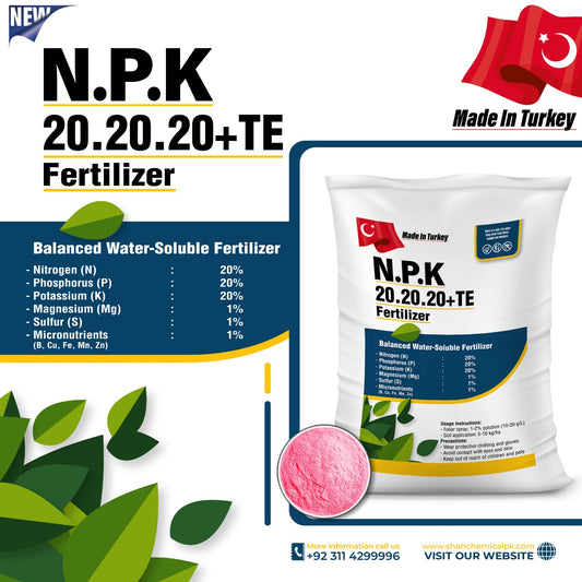 N.P.K 20-20-20+TE  Fertilizer Made In Turkey (Powder Form) - 25 kg Pack