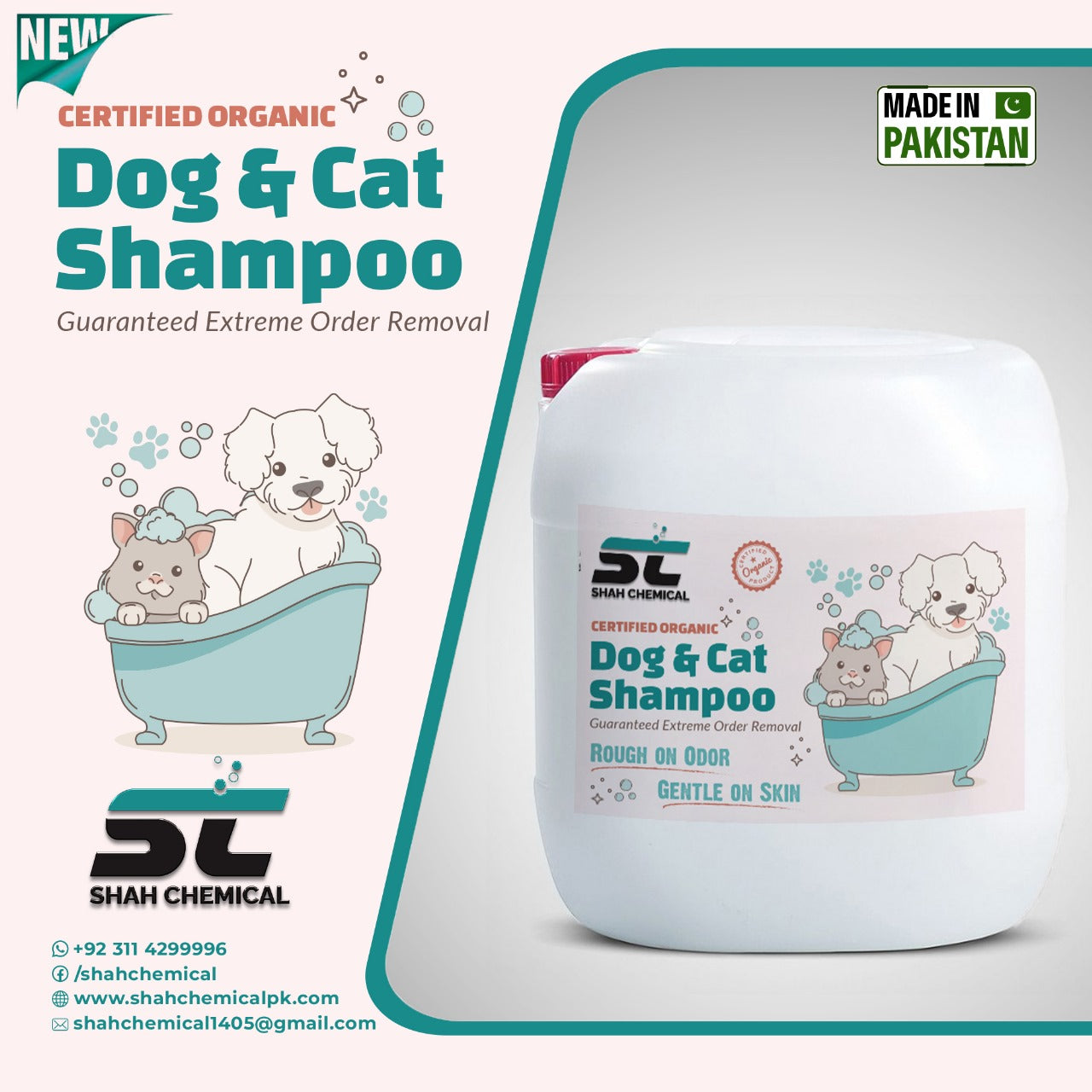 SHAH CHEMICALS Organic Dogs, Cat and All Pets Shampoo - 30 litre SHAH CHEMICALS 