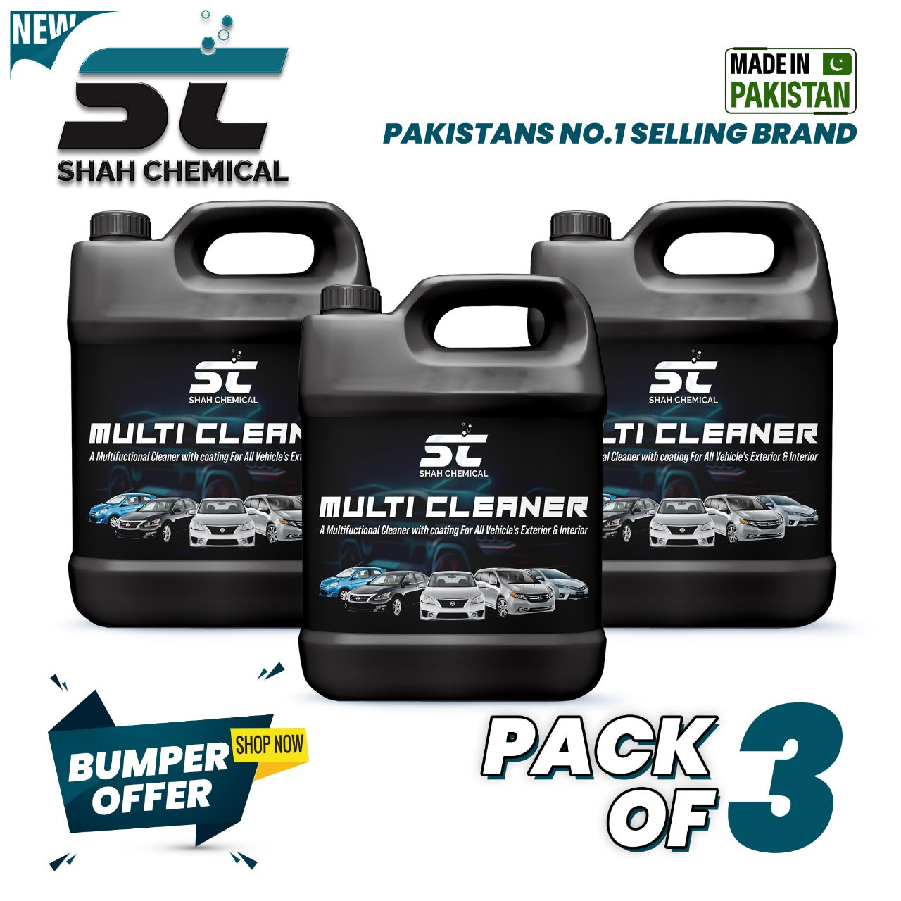 SHAH CHEMICALS Pack of 3 Multi Purpose Cleaner - 4 litre SHAH CHEMICALS all purpose cleaner all purpose cleaner detailing best glass cleaner cleaner