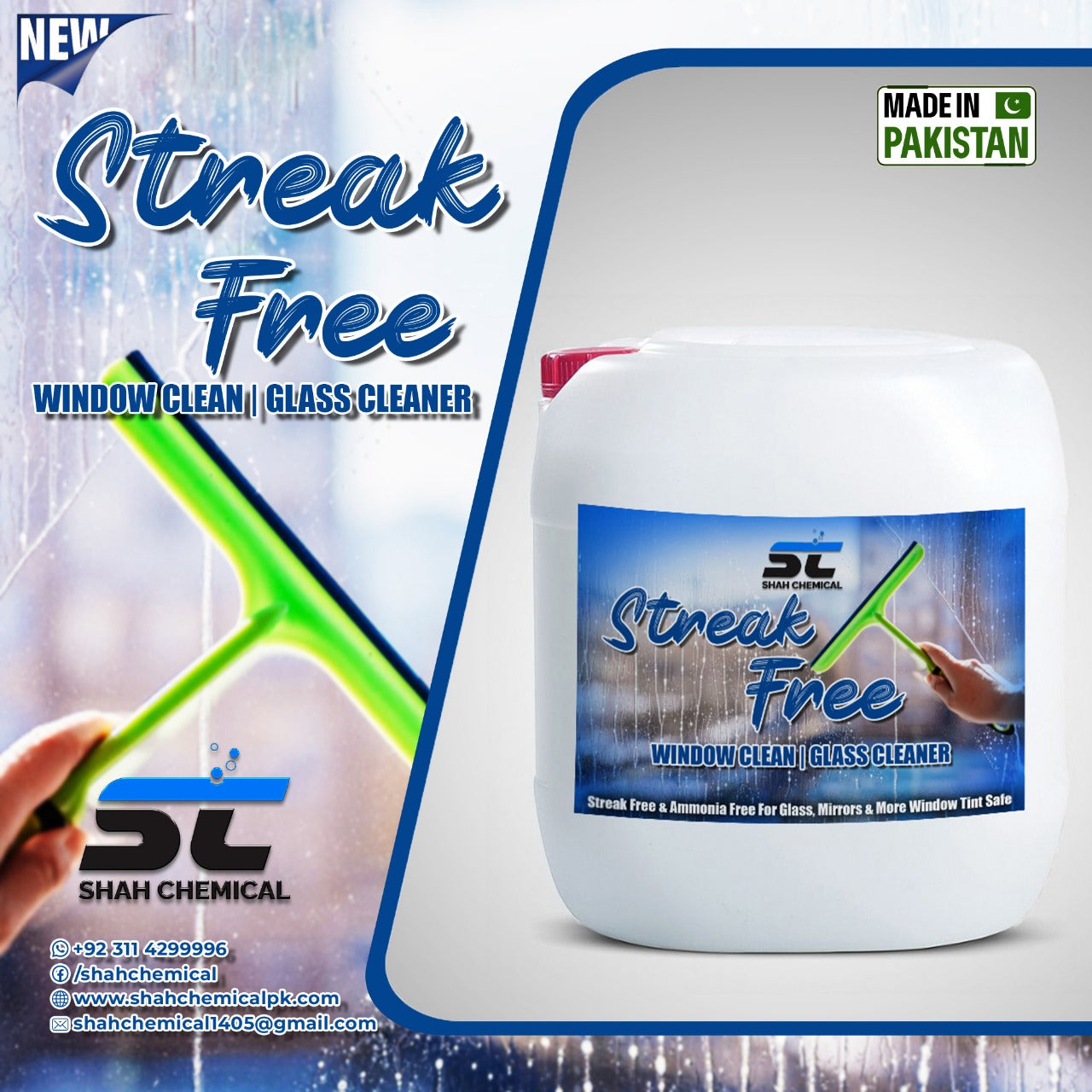 Streak Free Glass Cleaner - 20 litre