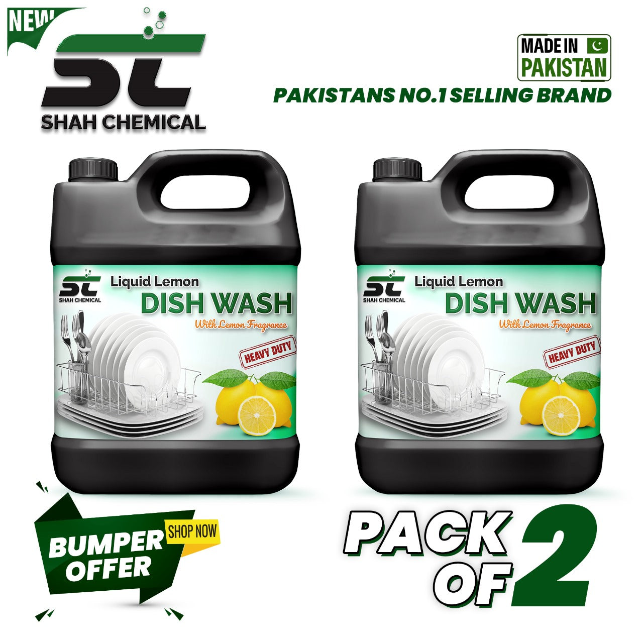 SHAH CHEMICALS Pack of 2 Liquid Dish Wash - 4 litre SHAH CHEMICALS 