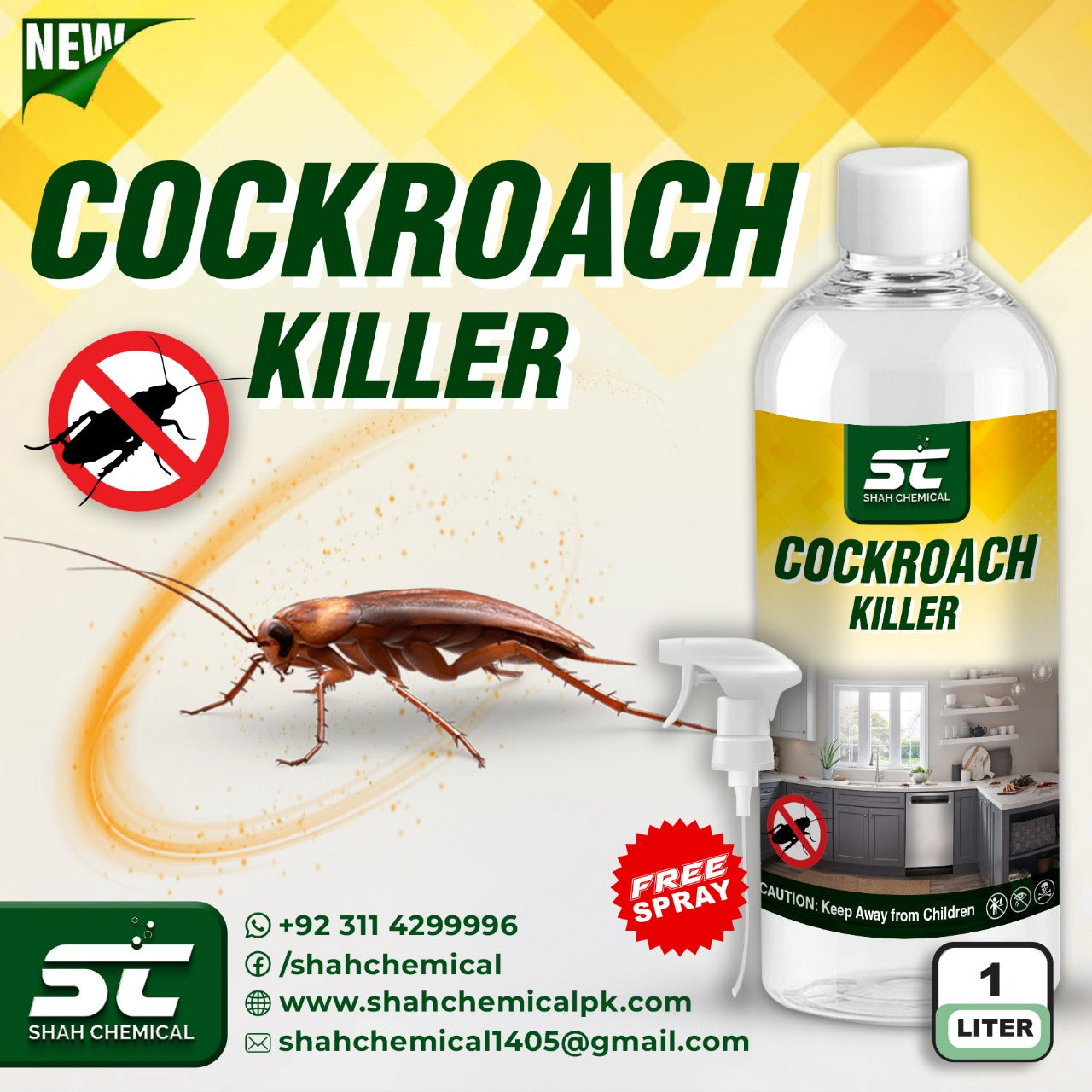 Cockroach Killer Ready For Use Spray - 1 litre โ SHAH CHEMICALS