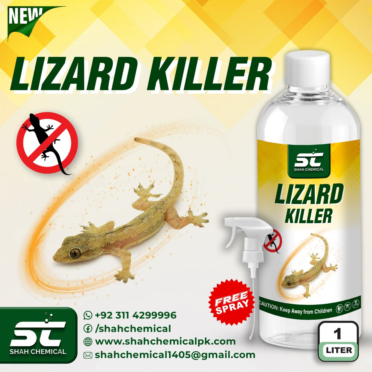 Lizard Killer Reppelent Ready For Use Spray - 1 litre – SHAH CHEMICALS