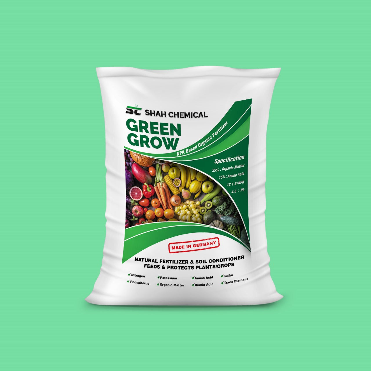 Green  Grow ( NPK Based Organic Fertilizer ) - 25 kg MADE IN GERMANY