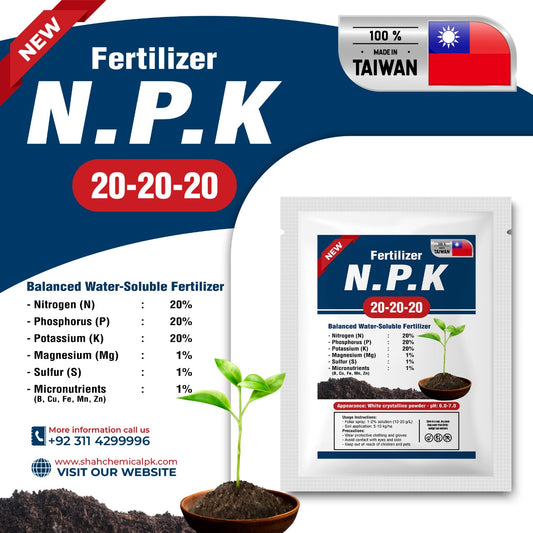 N.P.K 20-20-20+TE  Fertilizer Made In Taiwan (Powder Form) - 1 kg Pack