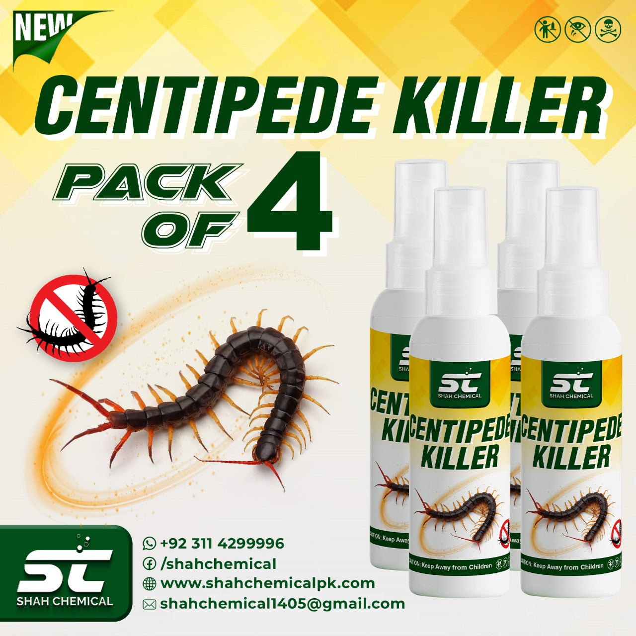 Pack of 4 Centipede Killer Ready For Use Spray - 120 ml – SHAH CHEMICALS