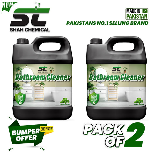 Anti-Bacterial Bathroom Cleaner Cool Mint Fragrance -Pack of 2 - 4 litre