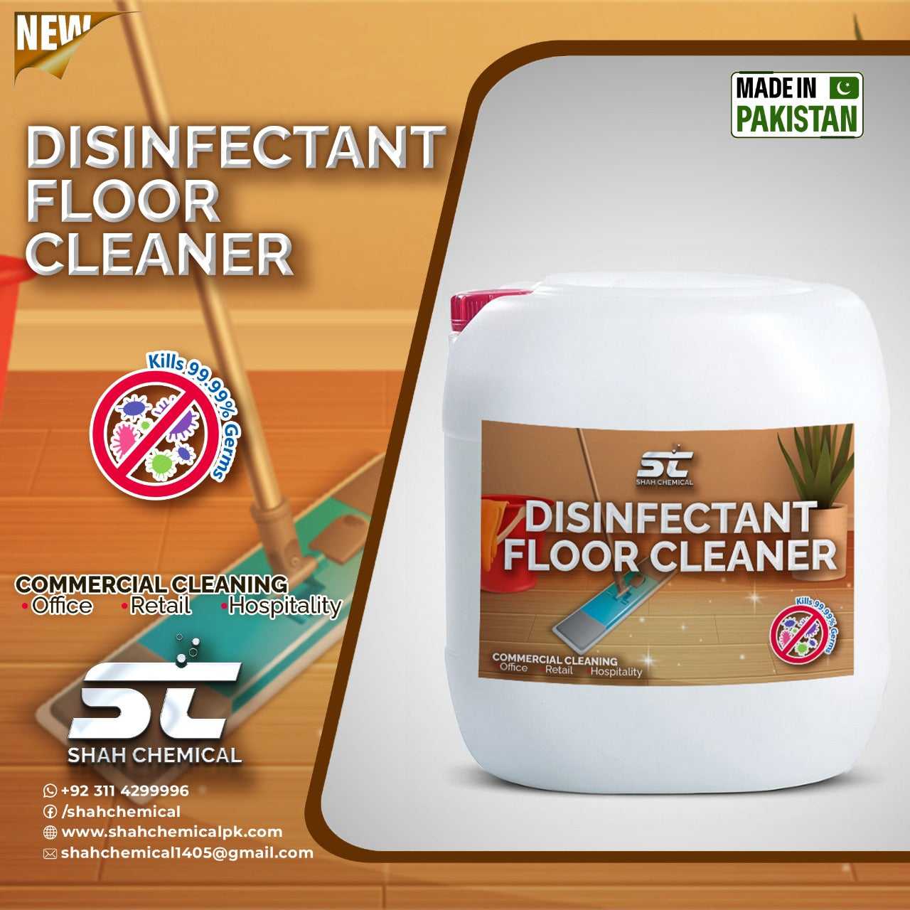 SHAH CHEMICALS Disinfectant Floor & Multi Purpose Cleaner - 20 litre SHAH CHEMICALS wax polish floor