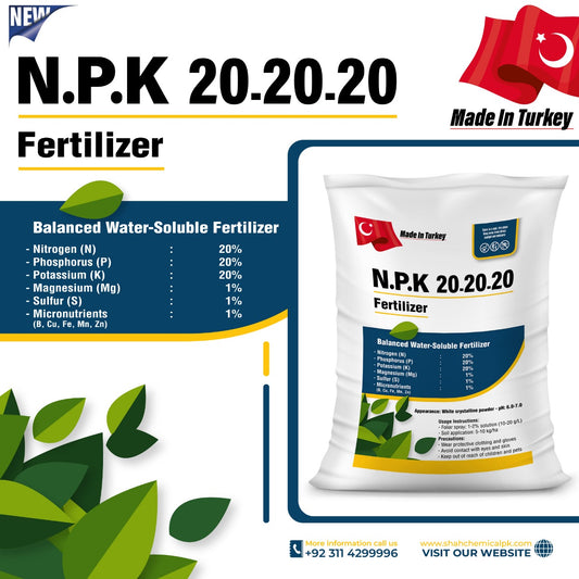 N.P.K 20-20-20 Fertilizer made in turkey (Powder Form) - 25 kg Pack
