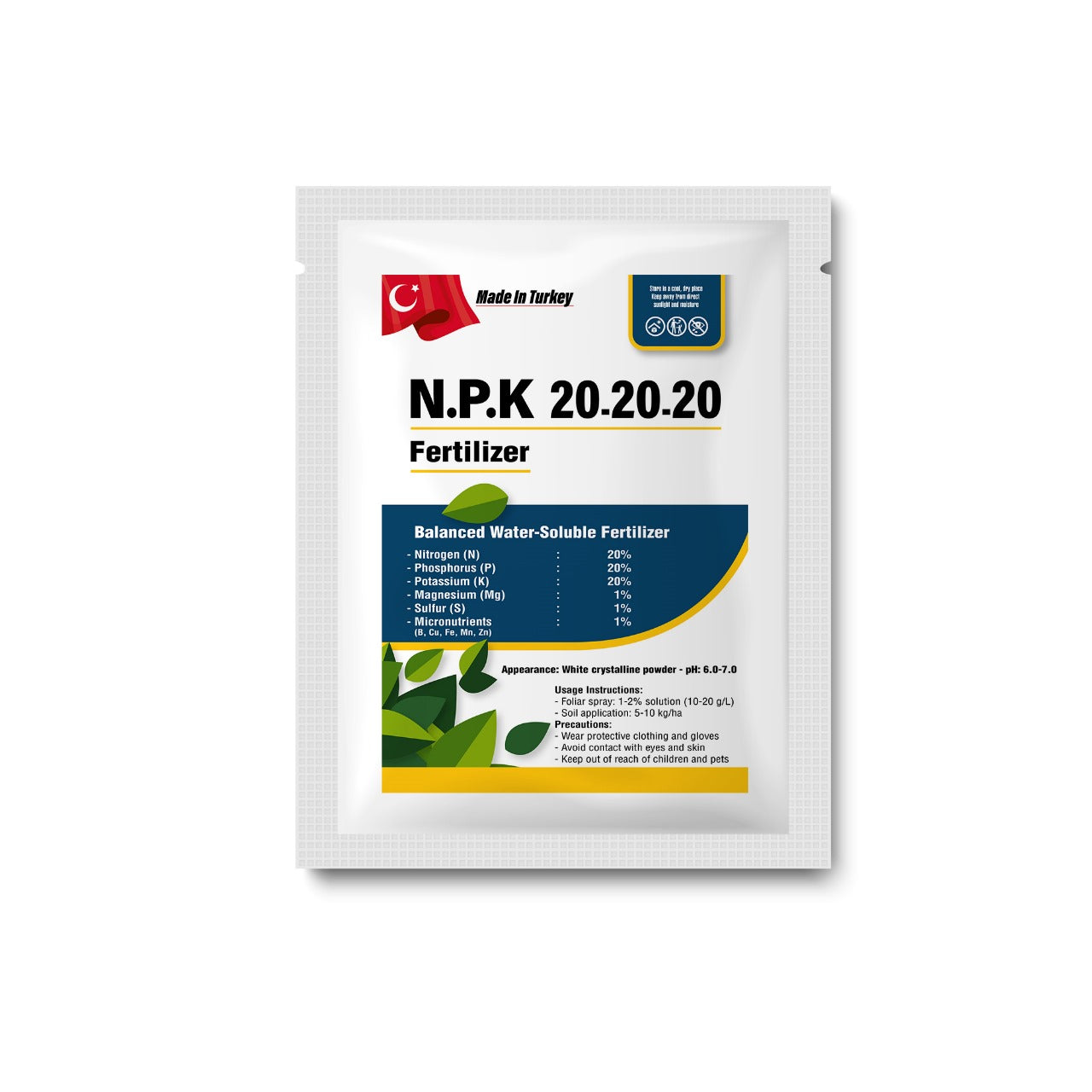 N.P.K 20-20-20 Fertilizer made in turkey (Powder Form) - 1 kg Pack
