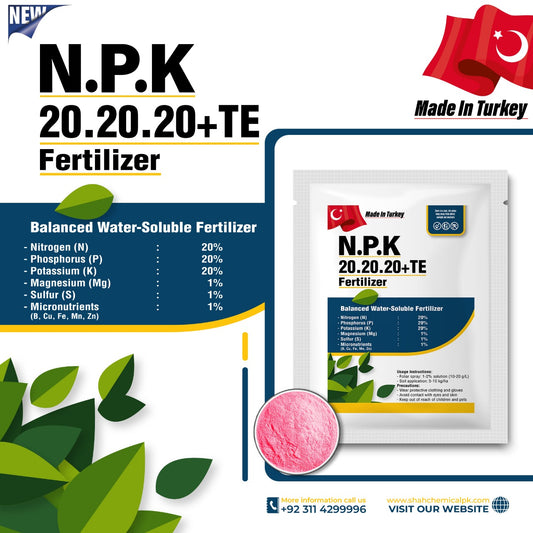 N.P.K 20-20-20+TE  Fertilizer Made In Turkey (Powder Form) - 1 kg Pack