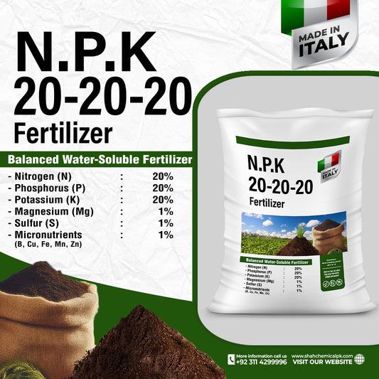 N.P.K 20-20-20 Fertilizer made in italy (Powder Form) - 25 kg Pack