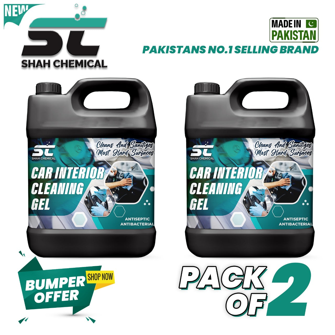 SHAH CHEMICALS Pack of 2 Car Interior Cleaning Gel  - 4 litre SHAH CHEMICALS 