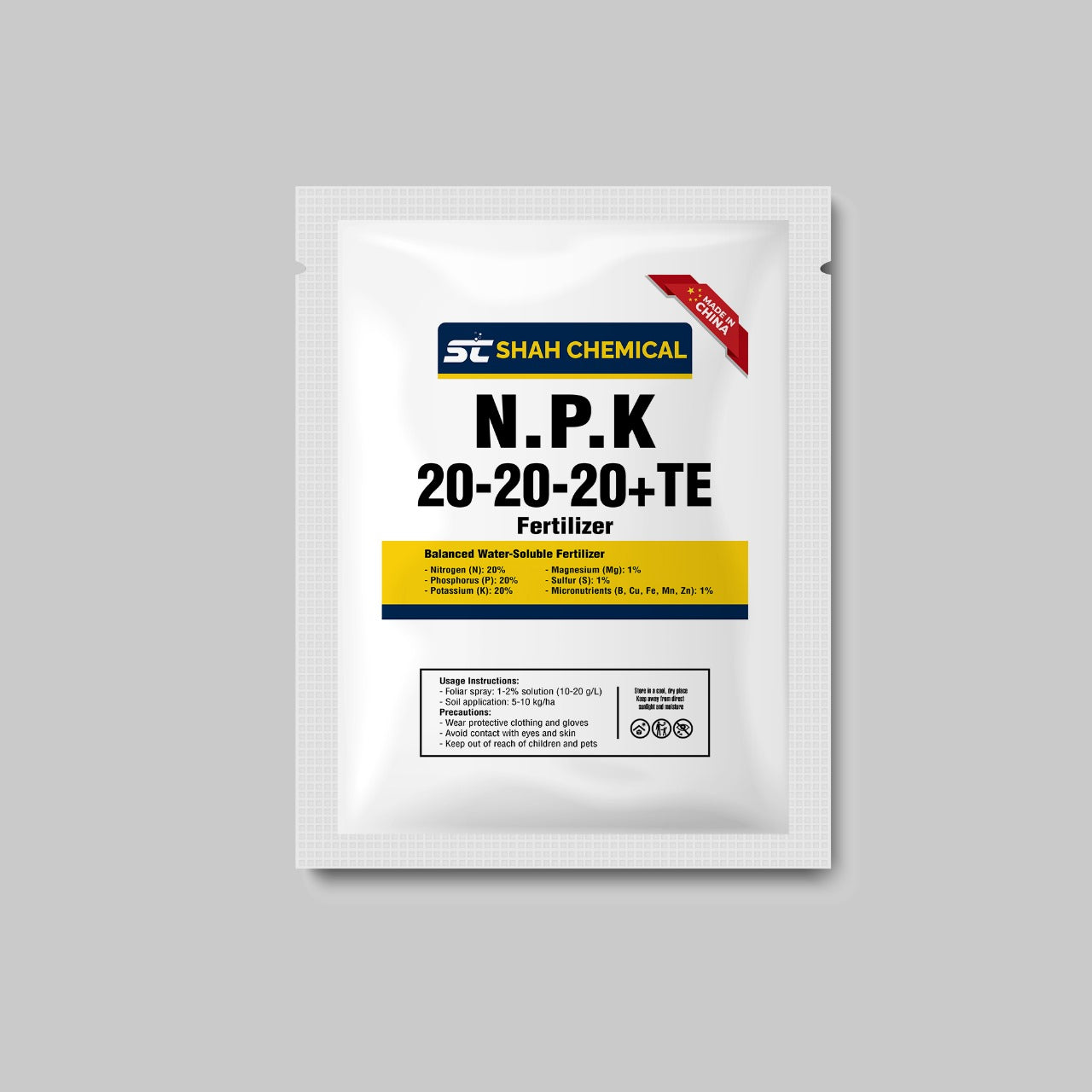 N.P.K 20-20-20+TE  Fertilizer Made In China (Powder Form) - 1 kg Pack