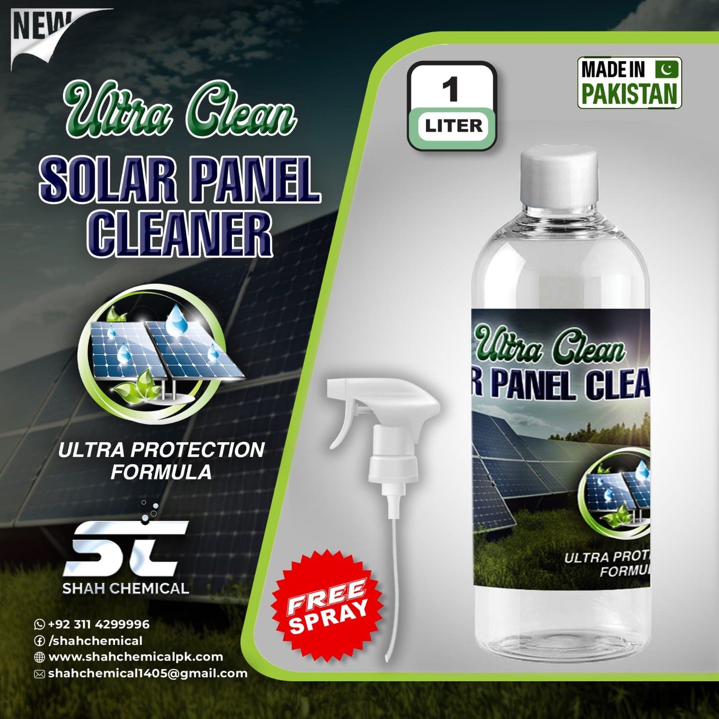 Ultra Clean Solar Panel Cleaner - 1 litre