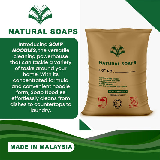 Natural soap Noodles - 25 kg Bag MADE IN MALAYSIA