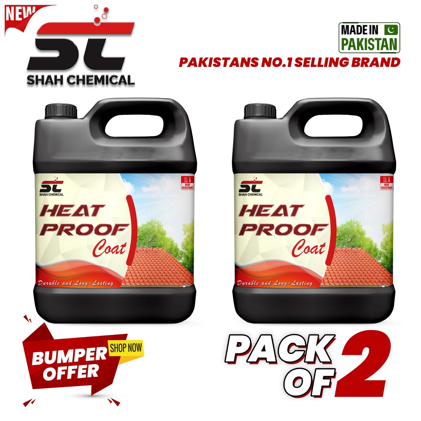 Pack Of 2 Heat Proof Coat - 4 litre