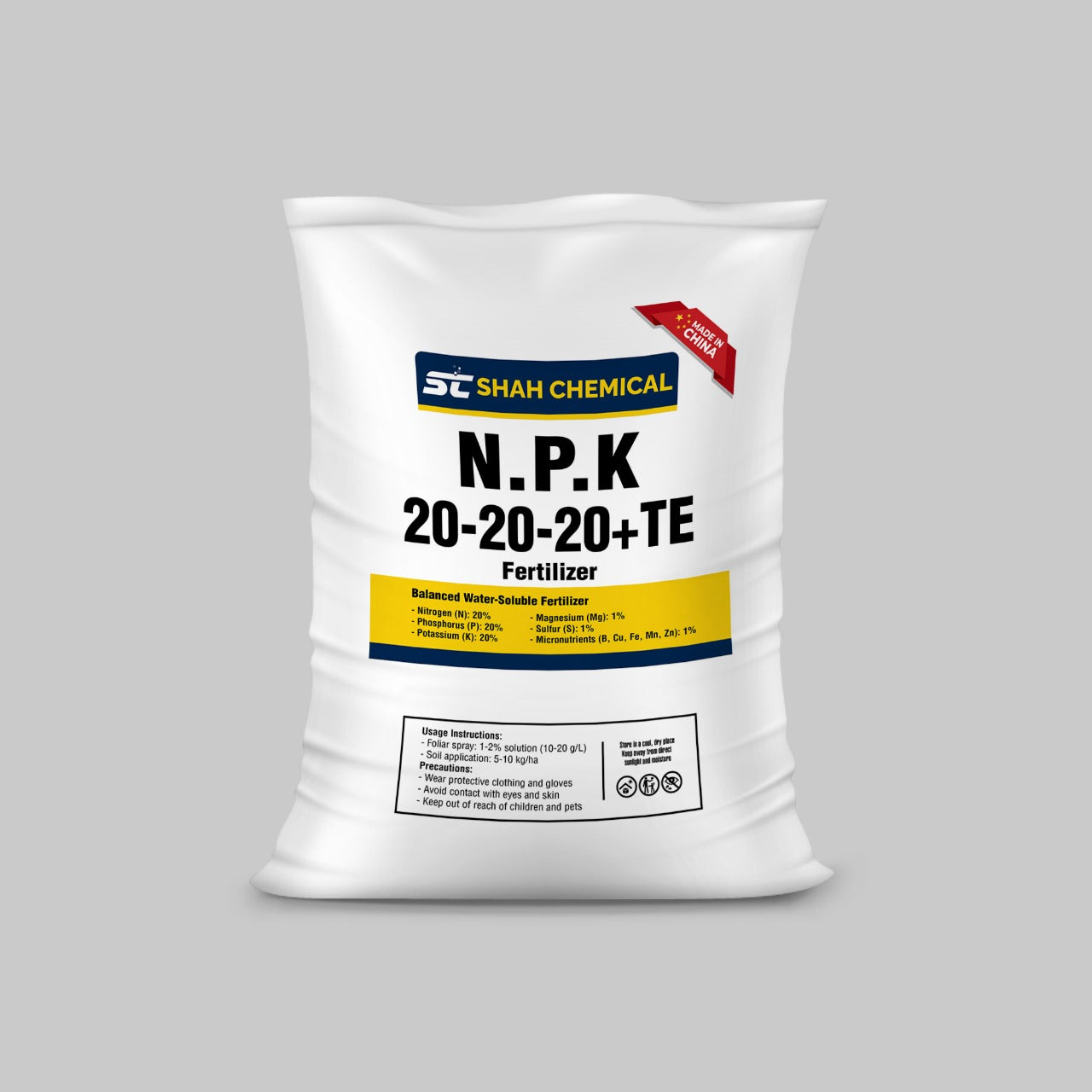 N.P.K 20-20-20+TE  Fertilizer Made In China (Powder Form) - 25 kg Pack