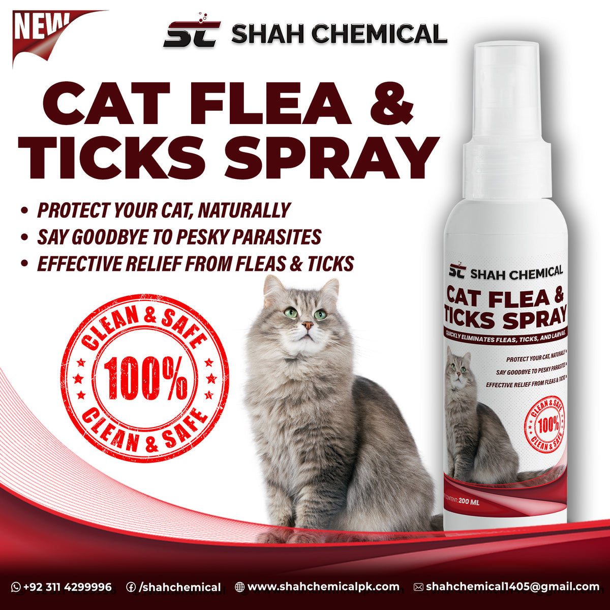 Cats Flea & Ticks Spray - 120 ml – SHAH CHEMICALS