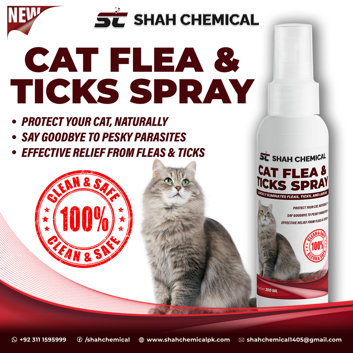 Cats Flea & Ticks Spray - 120 ml