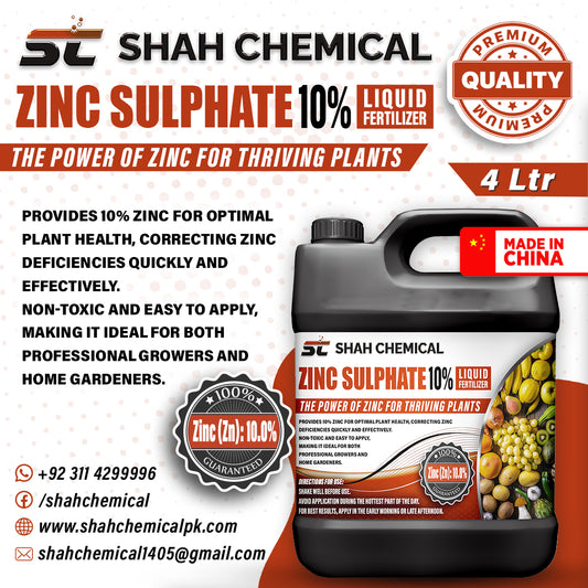 Zinc Sulphate 10% ( liquid fertilizer ) Made In China - 4 litre