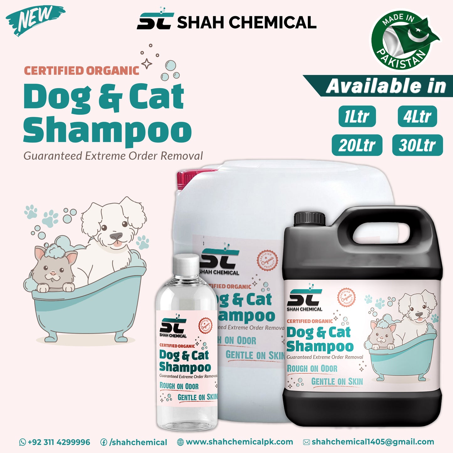 Organic Dogs, Cat and All Pets Shampoo