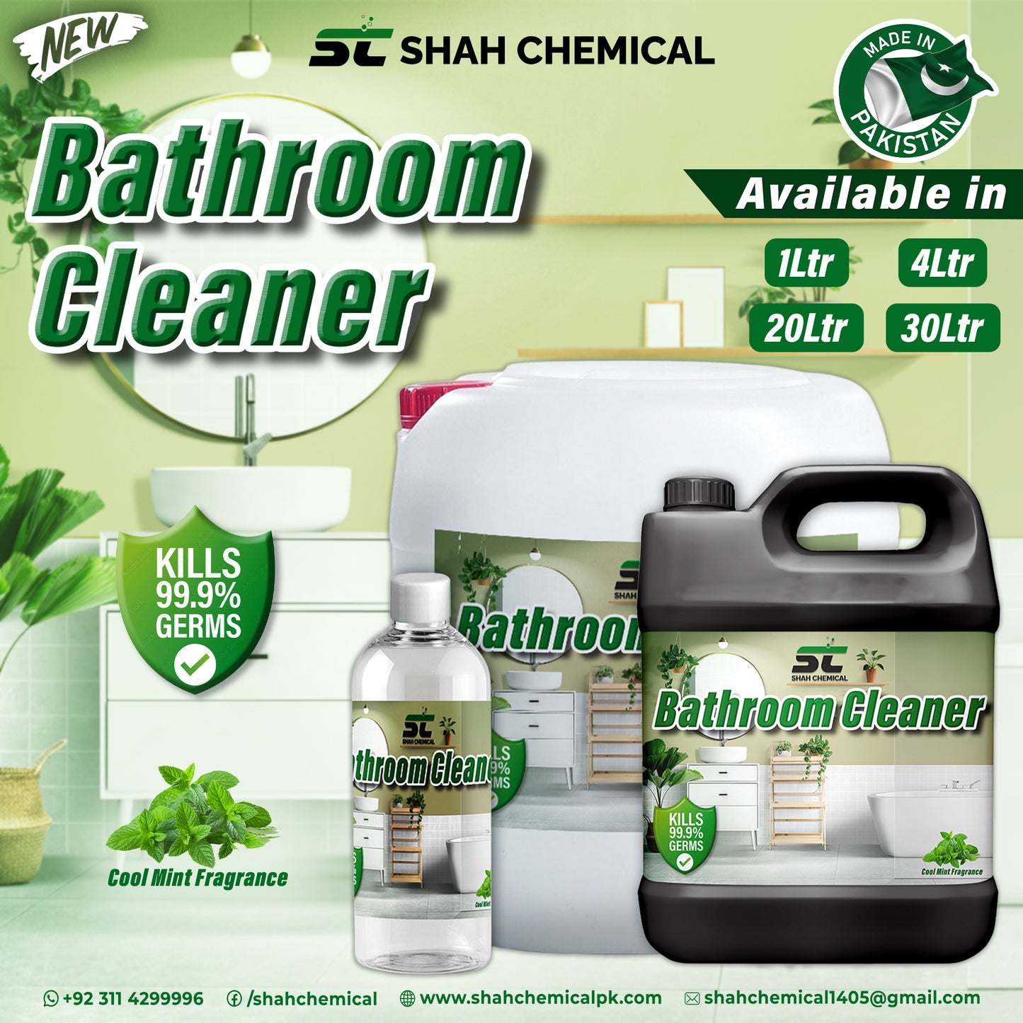 Anti-Bacterial Bathroom Cleaner Cool Mint Fragrance