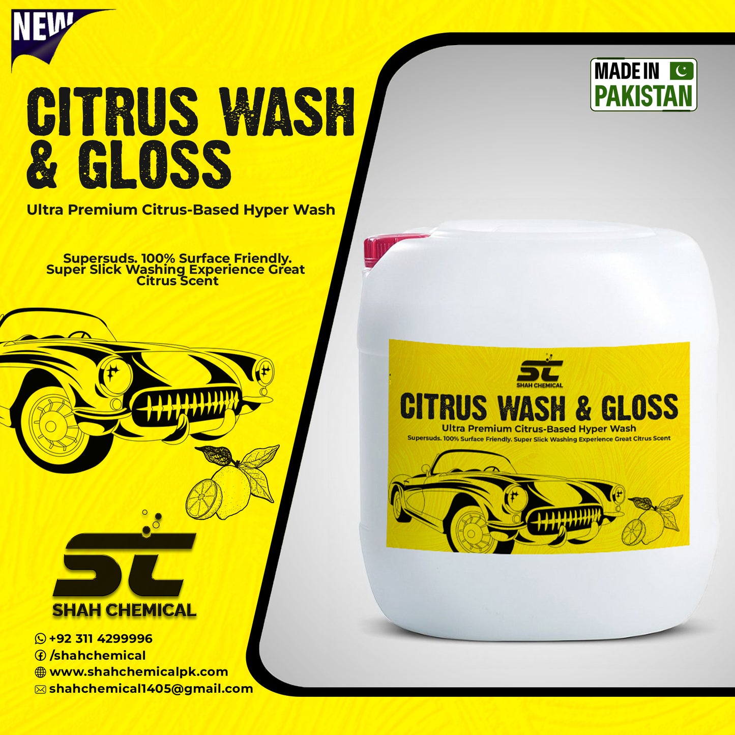 Citrus car wash & wax shampoo
