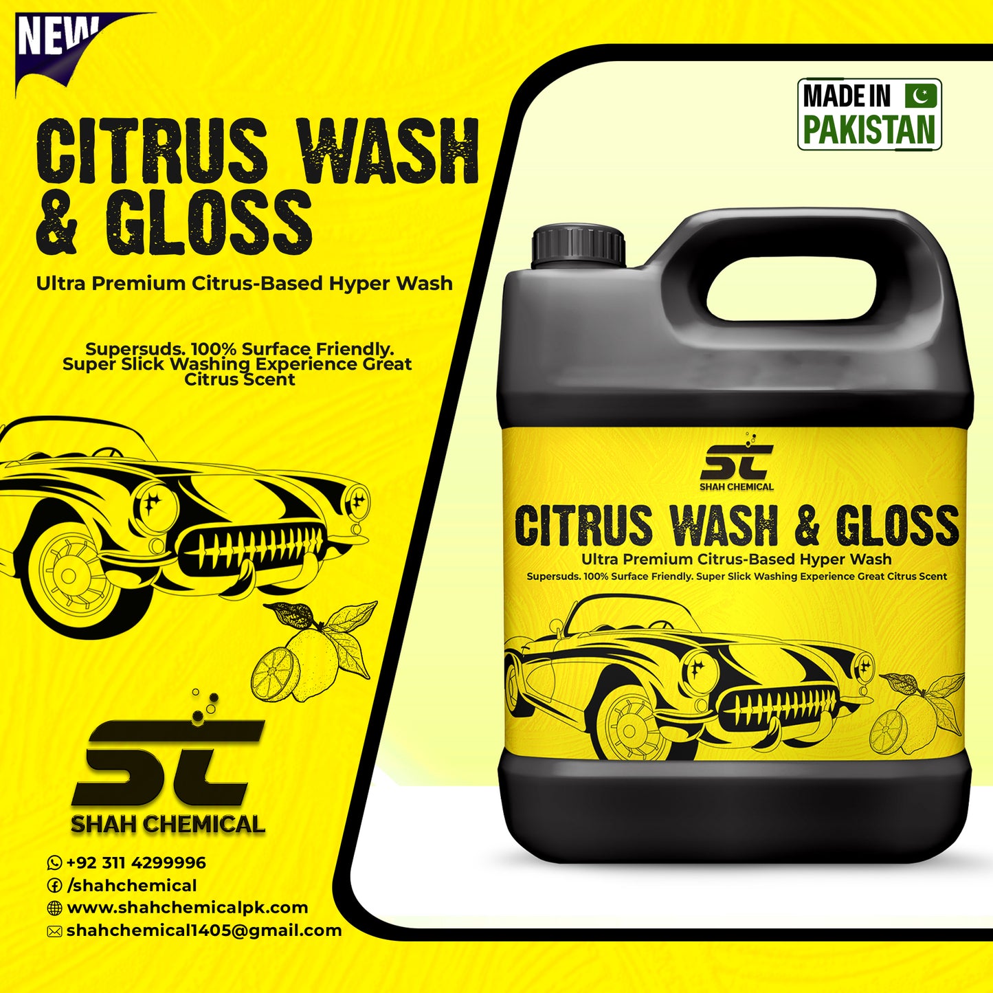 Citrus car wash & wax shampoo