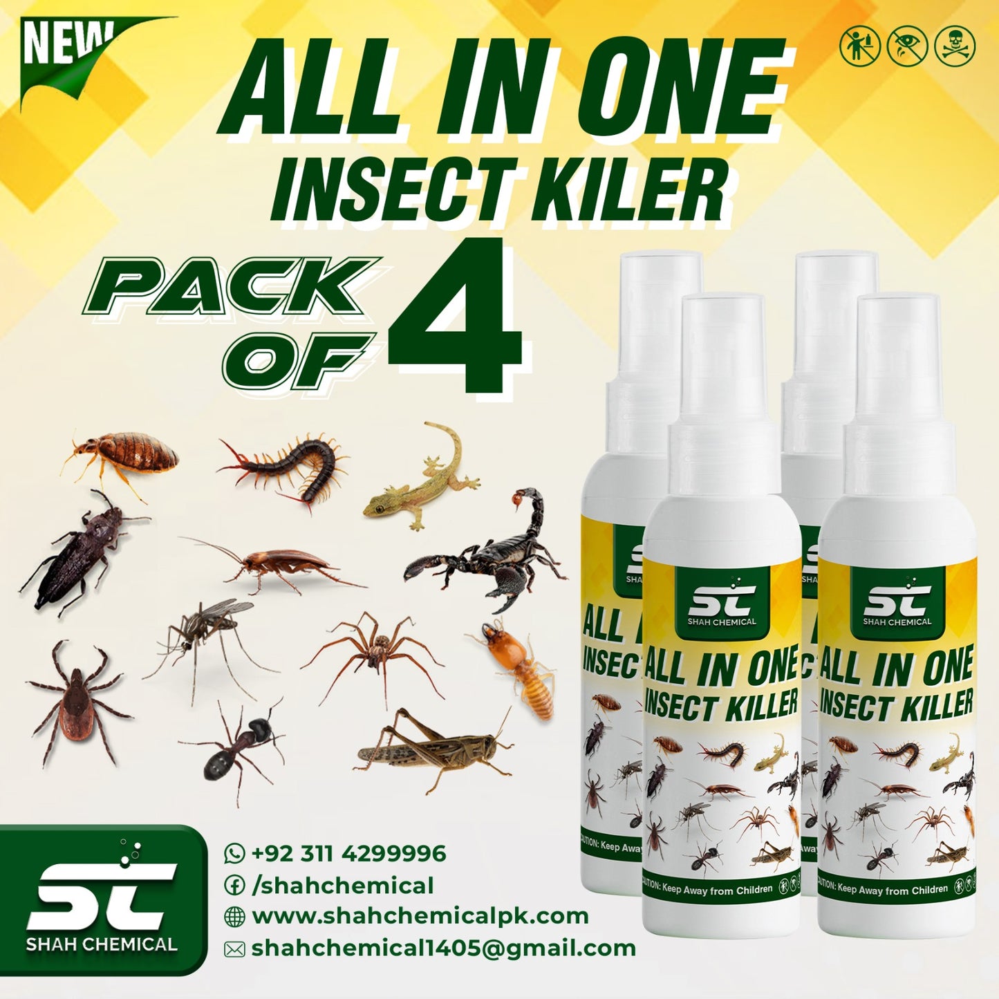Pack of 4 Insect Killer  -120ml