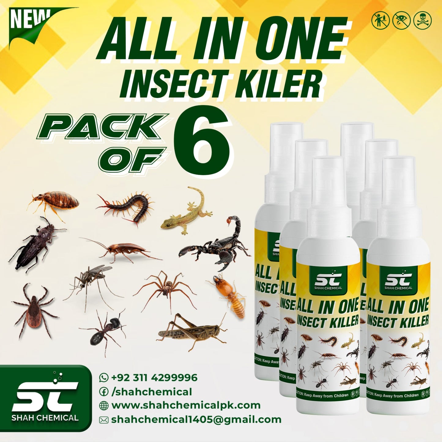 Pack of 6 Insect Killer  - 120 ml