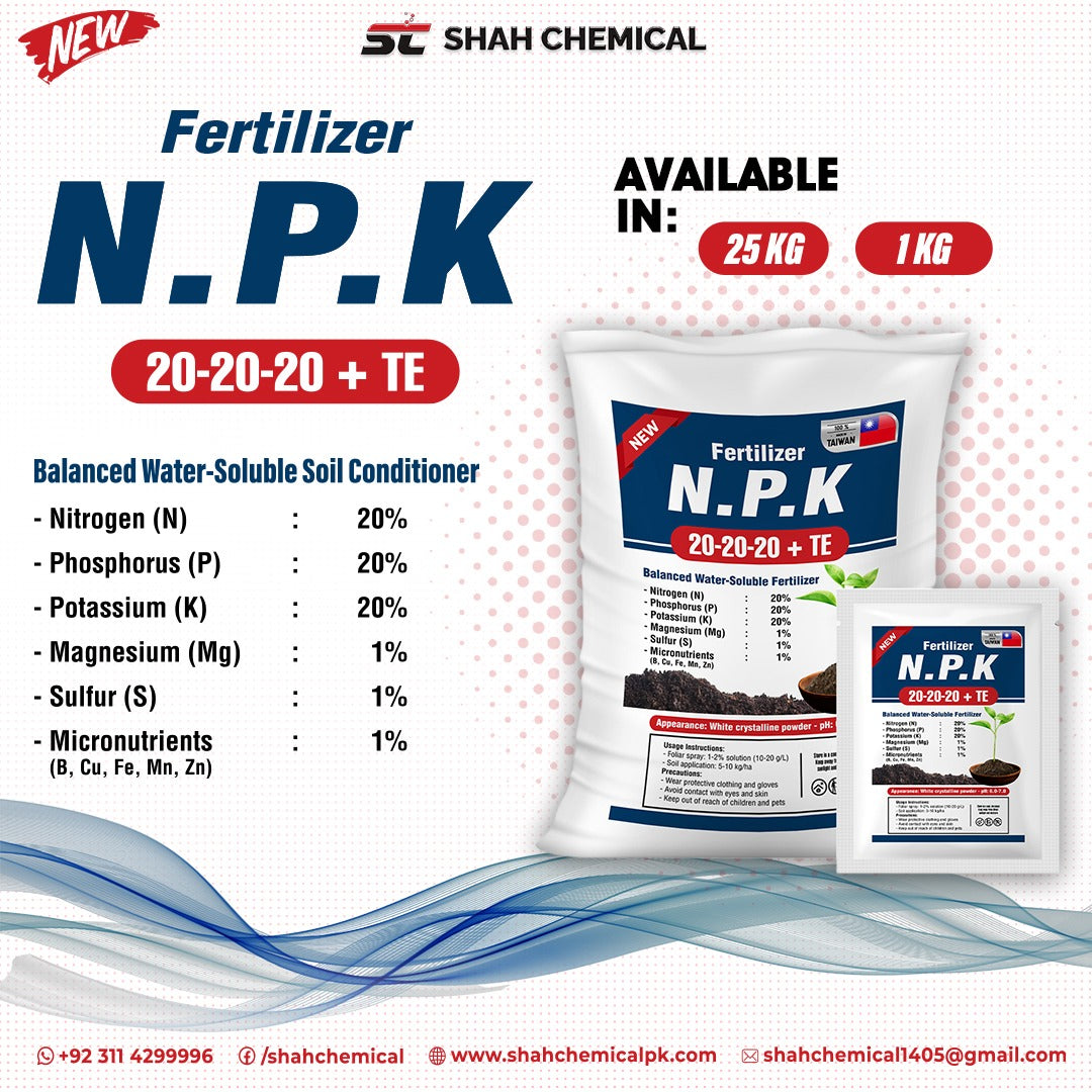 N.P.K 20-20-20+TE  Fertilizer - MADE IN TAIWAN (Powder Form)