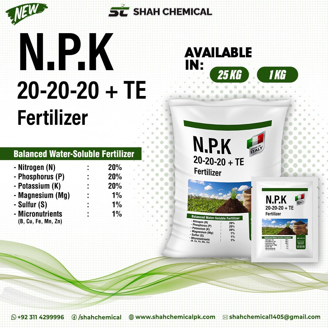 N.P.K 20-20-20+TE Fertilizer - MADE IN ITALY (Powder Form)