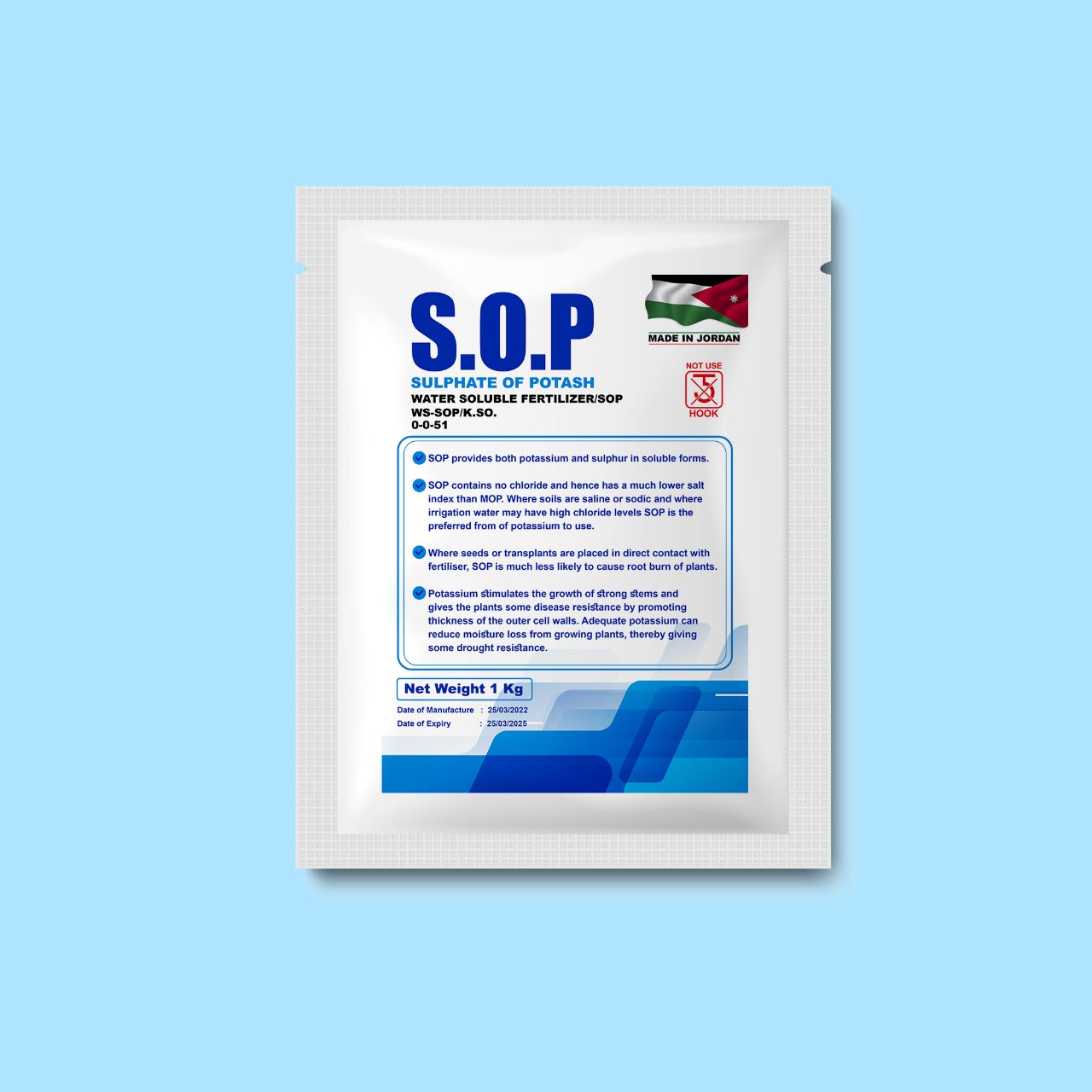 S.O.P Potasium Sulphate MADE IN JORDAN - 1 kg pack